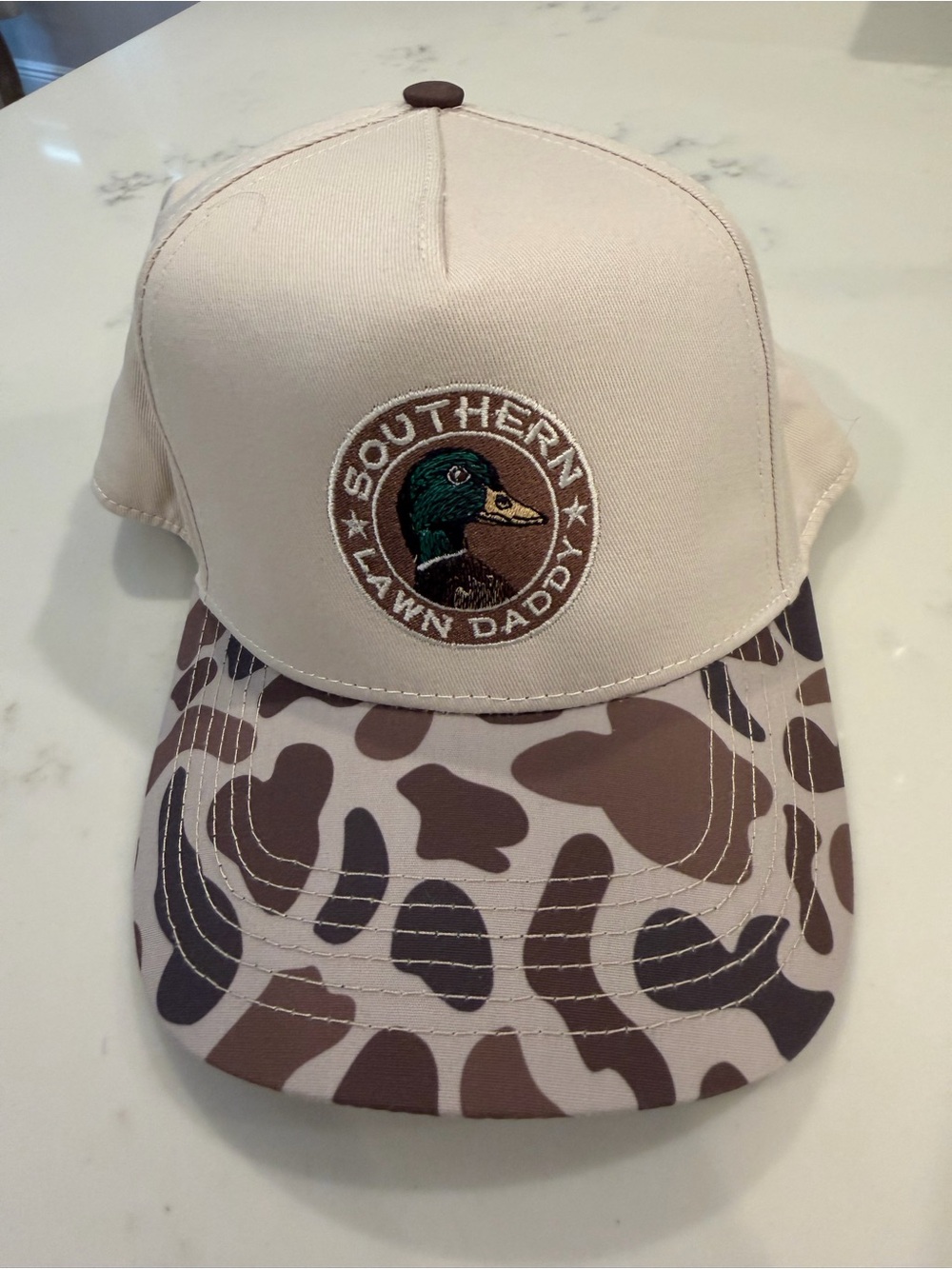 Lost Men\'s Tan and Brown Duck Patch Trucker Hat
